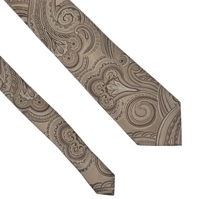 Corbata clásica de lujo Donald Trump usada en excelente estado 100 % seda tejida beige cachemira Foto 1 de 4