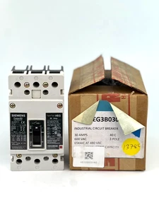 Siemens HEG3B030 30 Amp 3 Polos Disyuntor 600Y/347V EG Frame — Usado - Imagen 1 de 9