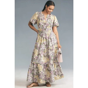Nuevo con etiquetas por ANTHRPOLOGIE talla 2X Maxi Vestido Somerset: Motivo Lila - Imagen 1 de 4