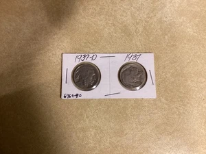 1937+1937-D Buffalo Nickel Lot Coin Set - Bild 1 von 2