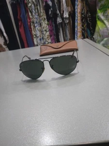 Ray-ban Aviator Goccia Rb3025 Tg58 Nero Lenti Nere Discrete Condiz. A679 - Imagen 1 de 8