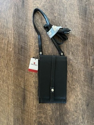 Bandolera Cartera Smartphone Mundi Cuero Negro Aleta Nuevo con Etiquetas Foto 1 de 4