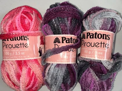 Patons Pirueta Bufanda Hilo 1 Zapatilla Ballet Rosa Y 2 Brillo Orquídea Foto 1 de 3