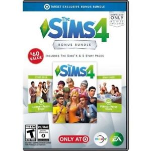 Sims 4 Bonus Bundle- Includes The Sims 4 & 2 Stuff Packs- Brand New And Sealed