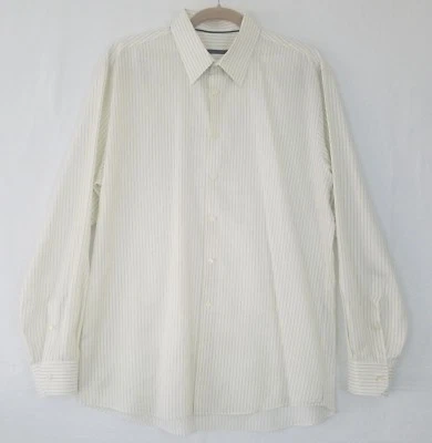 Camisa de vestir ELIE TAHARI para hombre talla 16,5 34/35 100 % algodón a rayas con botones  Foto 1 de 4