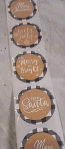 21 (1 Yards) MERRY CHRISTMAS ENVELOPE SEALS STICKERS 1.5" - Picture 1 of 1