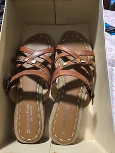 Naturalizer Naima Leather Sandals Size 9N Sweet Potato Color Adjustable Buckle - Picture 1 of 4