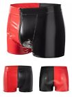 Top Mens Boxer Briefs Shorts Underwear Pvc Leather Knickers Convex Pouch Tight