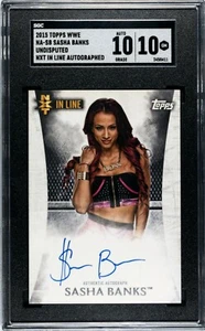Sasha Banks Autograph Card Topps WWE Undisputed 2015 NXT In Line Auto SGC 10 10 - Picture 1 of 3