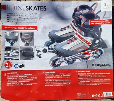 Inline Skates Größe 38 B-Square mit Ersatzbremsklotz - Bild 1 von 4