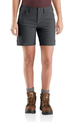 Carhartt Women's Straight Fit Force Madden Cargo Short In Grey, Shadow, Size 16 - Image 1 of 4