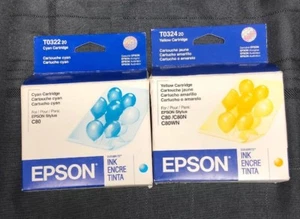 Epson Stylus Ink C80 Set 2 Cyan and Yellow T0322 / T0324 - Picture 1 of 5