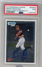Manny Machado 2010 Bowman Chrome Draft Picks Prospect 1st Autograph Auto PSA 9