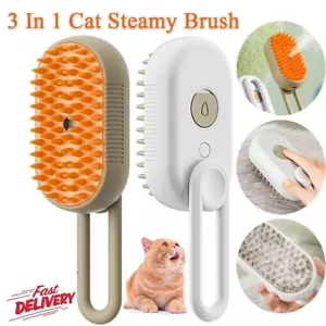 3 In 1 Cat Steam Brush Dog Hair Removal Comb Electric Spray Massage Pet Comb UK - Picture 1 of 16