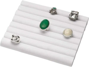12 Ring Inserts Liners White Jewelry Holds 52 Rings Continuous Slot 7 ¾" x 6 ¾" - Picture 1 of 10