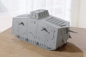 Tanque alemán Sturmpanzerwagen A7V Primera Guerra Mundial - Resina impresa en 3D 28 mm / 20 mm / 15 mm Minia - Imagen 1 de 9