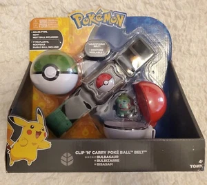 Pokémon Clip N Carry Bulbasaur Poké Ball Belt Set With Grass Type Nest Ball New - Picture 1 of 7