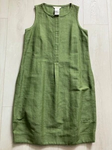 Max Mara Green Midi Dress with pockets – Cotton, Bamboo & Silk – UK 14 / EU 42 - Picture 1 of 7
