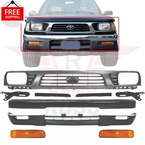New Front Grille Bumper Kit & Signal Light 9PC For 1995-1997 Toyota Tacoma 4WD - Picture 1 of 21