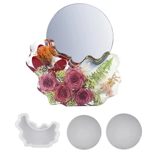 Silicone Mirror Table Makeup Decoration Jewellery Wedding Mould Mold Set Resin - Picture 1 of 3