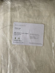 Pottery Barn Pole Top Belgisches Flachs Leinen Transparent Vorhang Panel 50 x 96" Elfenbein - Bild 1 von 1