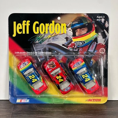 Juego de 3 autos 1997 Action NASCAR Jeff Gordon #24 Kellogg's Mini-Wheats diecast 1/64 Foto 1 de 4