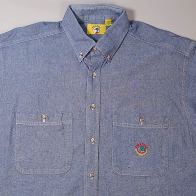 Camisa De Colección Cabeza de Pato Para Hombres Mediana M Azul Cambray Denim Algodón Hecha en EE. UU. Foto 1 de 4