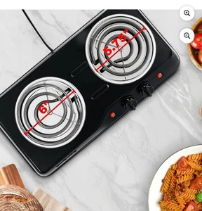 Piano Cottura Elettrico Doppio Bruciatore Cucina Portatile 2000W - Foto 1 di 24