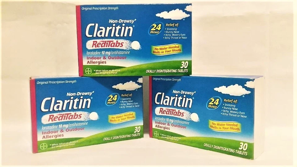 TRES NUEVAS Cajas Claritin 10mg 12 Horas Reditabs - 30 x 3 = 90 Comprimidos - Caducidad 26/07 Foto 1 de 2