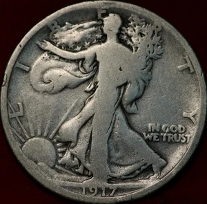 1917 Philadelphia Mint Silver Walking Liberty Half - Picture 1 of 2
