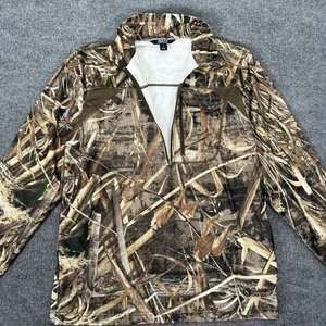 Gander Mountain Guide Series Shirt Men Medium Camo Real Tree Max 5 1/4 Zip Hunt - Picture 1 of 12