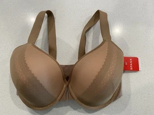 Spanx Bra-llelujah Illusion Lace 38DD Full Coverage Bra Cafe Eu Lait New 30061R - Picture 1 of 6