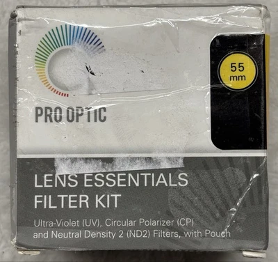 Pro Optic 55 MM Lens Essential Filter Kit with Pouch New In Box - Image 1 of 4