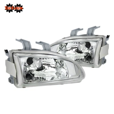For 92-95 Honda Civic EG EJ EH Chrome Glass Headlights w/SiR City Light SI EX HB - Image 1 of 3