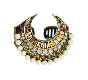 Heidi Daus Large Crescent Cuff Bracelet Designer Signed - Picture 1 of 6