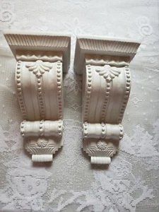  Set Of White Scroll Wall Sconces Shelves Vintage Antique 8" - Picture 1 of 5