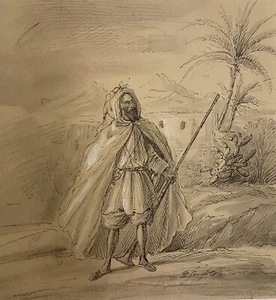 Fernando II - Tusche, Aquarell -1858 - Signiert - Bild 1 von 3