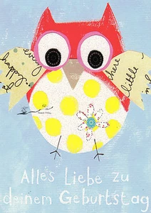 Kunstkarte/ Postcard Art - Alles Liebe zu deinem Geburtstag / Karte mit Glitzer - Bild 1 von 1