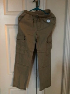 Boys Carter's Kid Size 14 Khaki Elastic Drawstring Waist Cargo Pants - Picture 1 of 2