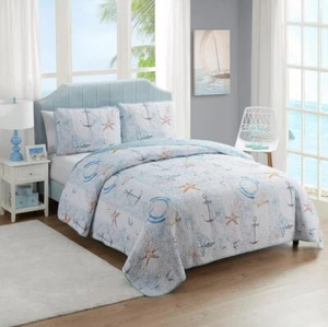 3-Piece King Quilt Set Ocean Breeze (New) - Picture 1 of 5