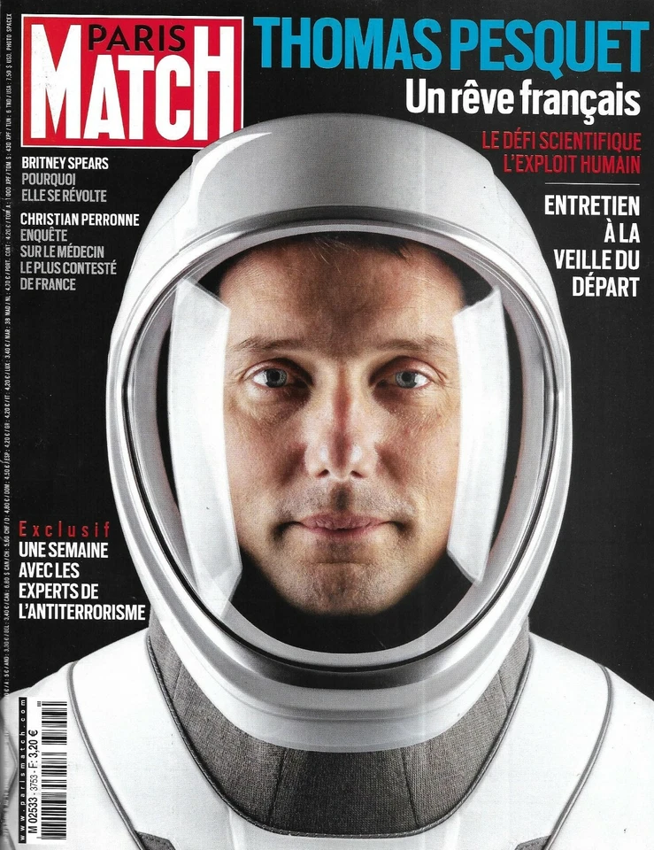 Paris Match No 3753 08/04/2021 Thomas Pesquet, A Dream French/Antiterrorisme - Image 1 of 1