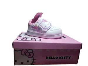 Hello Kitty White Pink Velco Kids Toddlers Sneakers Size 8 New W Tags - Picture 1 of 4