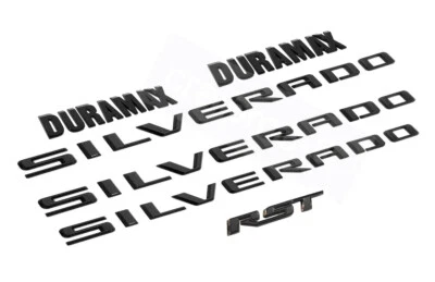 Kits de emblema preto brilhante 2019-2023 Chevrolet Silverado RST Duramax  - Imagem 1 de 4