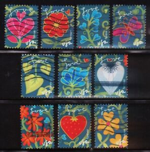 OFF paper  #4531-40 Gardens of Love (used set of 10) Forever 2011 -f103