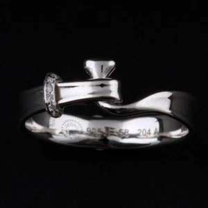 Anillo de ley Georg Jensen # 204A. Diamantes. Plata. Vivianna Torun. 3560680. - Imagen 1 de 6