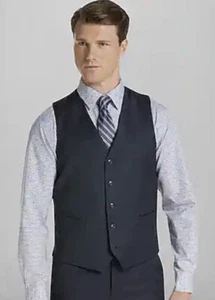 Jos A Bank 1905 Men's 5 Button Vest Blue LRG Wool Blend Prom Wedding Formal NWTo - Picture 1 of 8