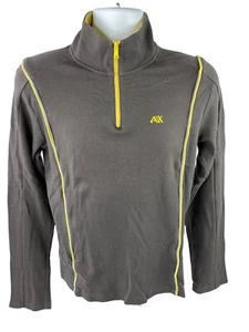 VTG Armani Exchange AX Sweater Mens Small Gray Yellow Pullover 1/4 Zip Sweater - Picture 1 of 10