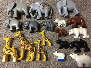 lego duplo mini figure animal bear elephant giraffe pick