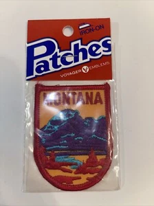 Vintage Voyager Montana Mountains Iron On Patches - Picture 1 of 2