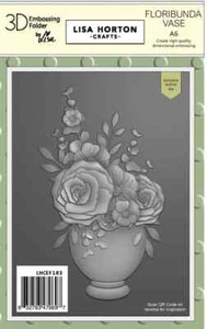 Lisa Horton Florabunda vase 3d embossing Folder Die Set lot flower - Picture 1 of 3